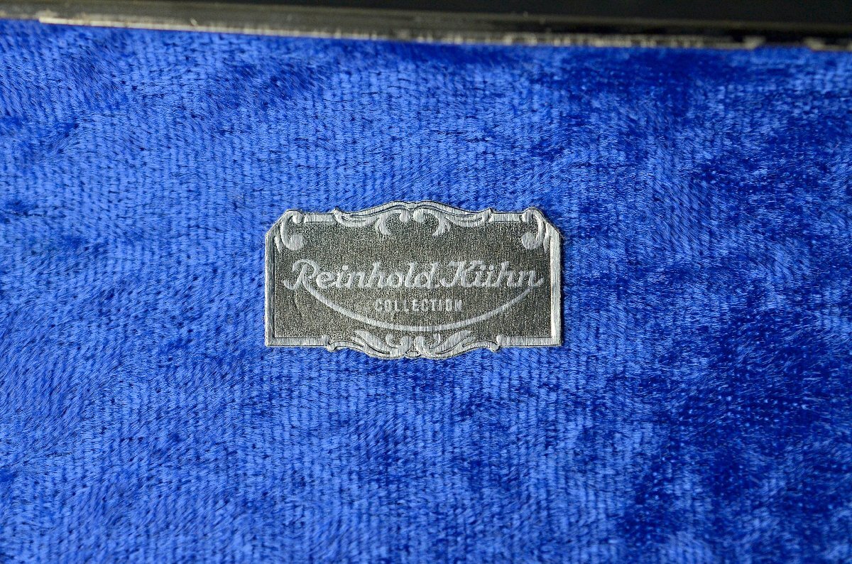 [YB]REINHOLD KUHN( line Holt cue n)en gray b flower map glasses case * Germany hand made handicraft 24Y370