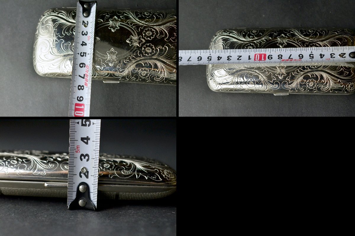 [YB]REINHOLD KUHN( line Holt cue n)en gray b flower map glasses case * Germany hand made handicraft 24Y370