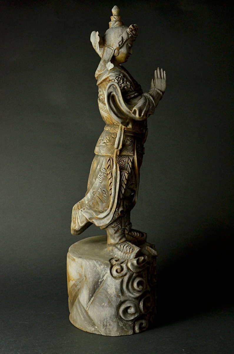 [YB] tree carving .. heaven image * Buddhist image . case * China Buddhism fine art old . antique p24Y285
