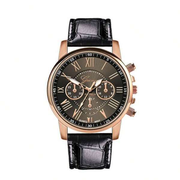 腕時計 レディース クォーツ ファッション ブランド ジュネーブ レディース 腕時計 三つ目 6針 レザーベルト 男女兼用 クォー_画像1