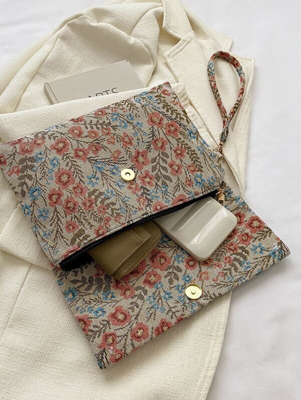 レディース バッグ ハンドバッグ おしゃれな多機能なカラフルな花刺繍のエンベロープクラッチバッグ ハンドバッグ_画像7