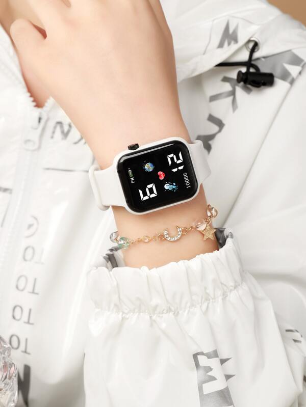 腕時計 レディース セット デジタル 腕時計 & ブレスレットセット 電池交換可能_画像3