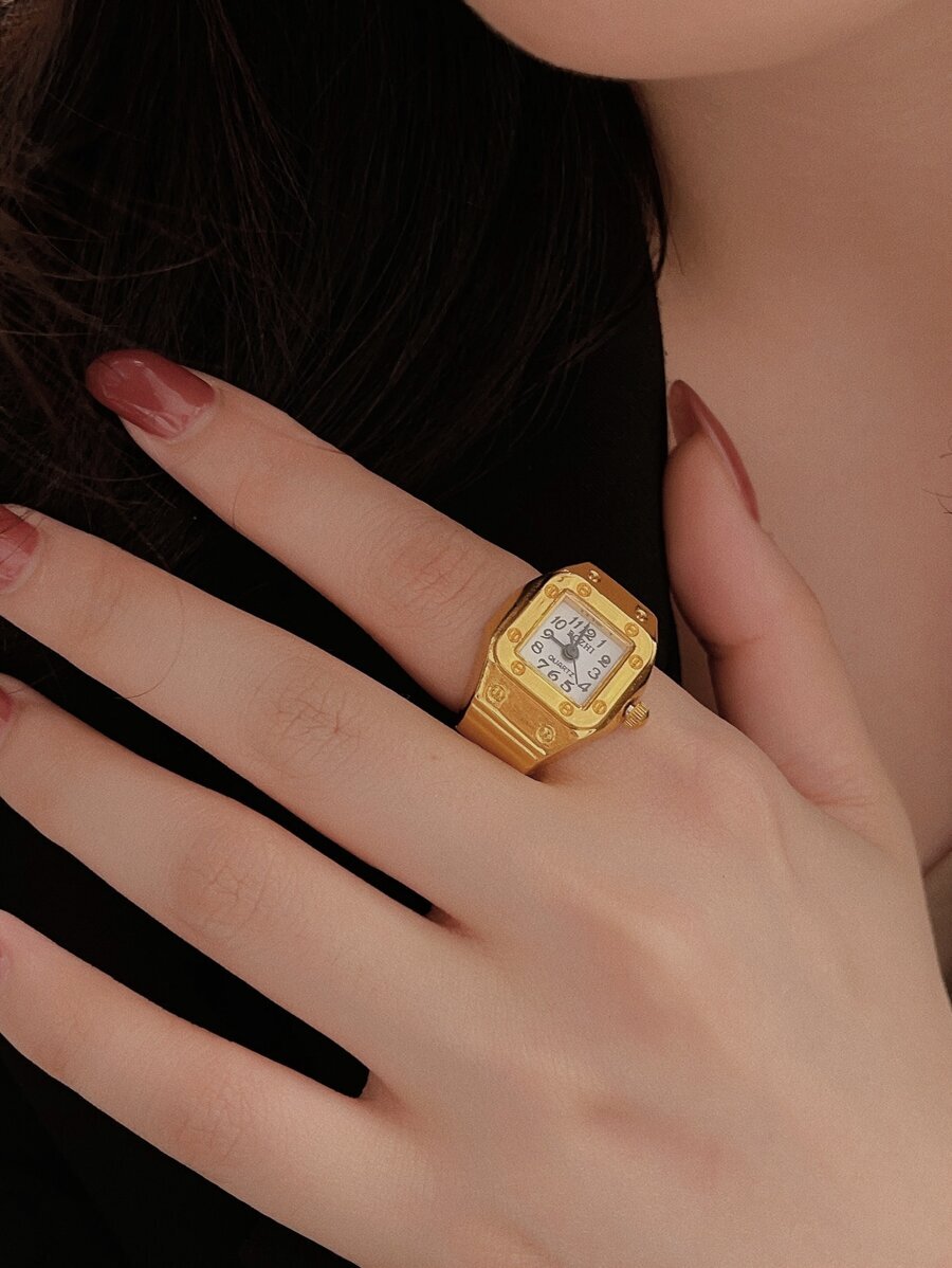 レディース ジュエリー リング リング ファッション 時計デザイン ゴールド色 女性/男性用 リング_画像1