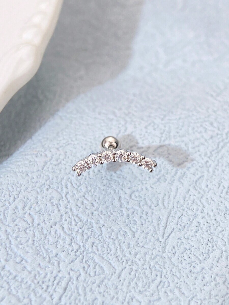  lady's jewelry earrings stud earrings simple spiral earrings 925 sterling silver one bead tailoring wedding 
