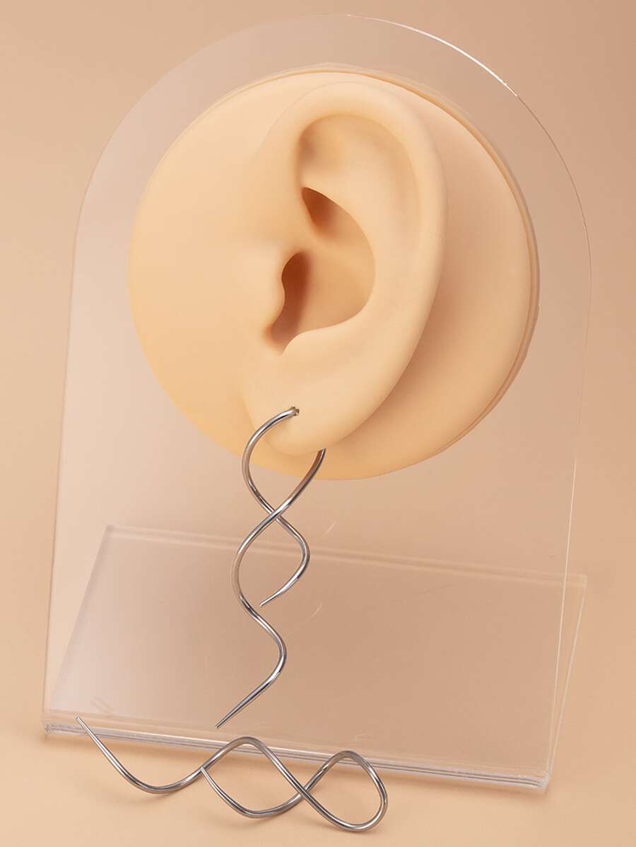 レディース ジュエリー ピアス フープイヤリング 個ツイストスパイラルイヤリング女性の人気のエレガントな耳のジュエリーギフト (注_画像1
