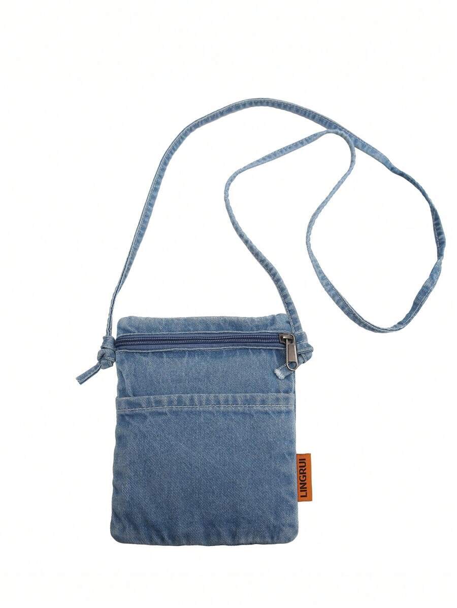 メンズ バッグ ショルダーパック 男女兼用のミニ単色デニム携帯電話バッグ、ポータブルシングルショルダークロスボディバッグ、仕事、買_画像4