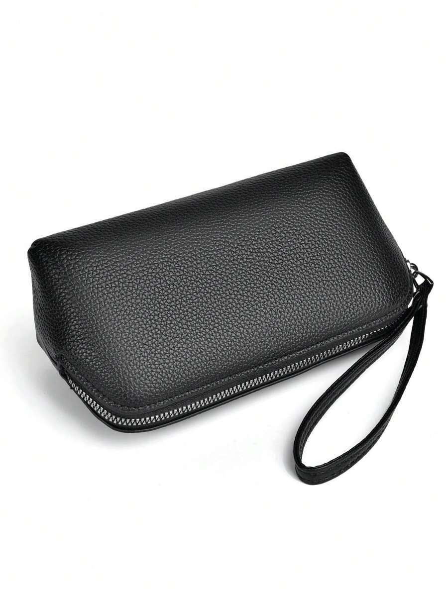 メンズ バッグ ハンドバッグ ブラック ビンテージシェルデザインの財布、携帯ケース、クラッチ、ミニコインケース、カードホルダー、男_画像2
