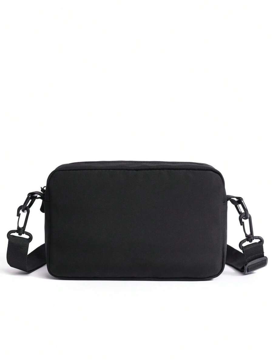 メンズ バッグ ショルダーパック ミニマリストブラック 小さい正方形のバッグ、父親へのギフト、ハンドバッグ、スクールバッグ、スリン_画像1
