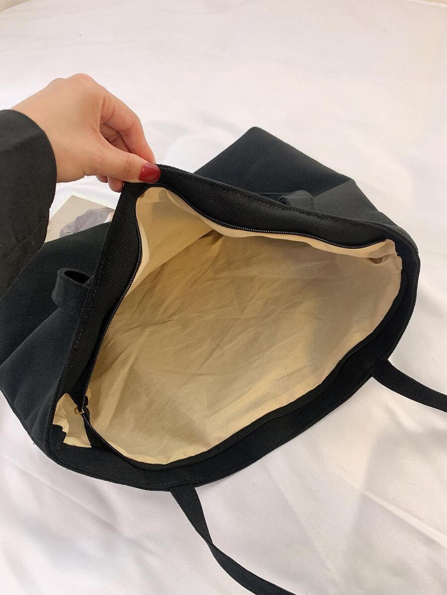 メンズ バッグ トートバッグ キャンバスバッグ 2023年夏のシンプルで軽量な大容量のショッピングバッグ、大学生向けのトレンドトー_画像2
