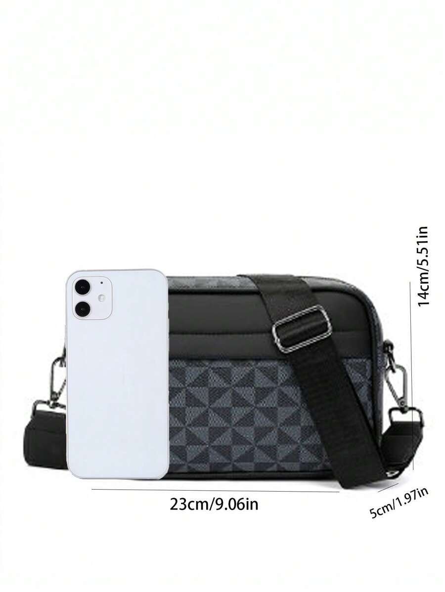 メンズ バッグ ショルダーパック メンズ用ファッション カラーブロック ピンウィール織りクロスボディバッグ、仕事や買い物に適してお_画像2
