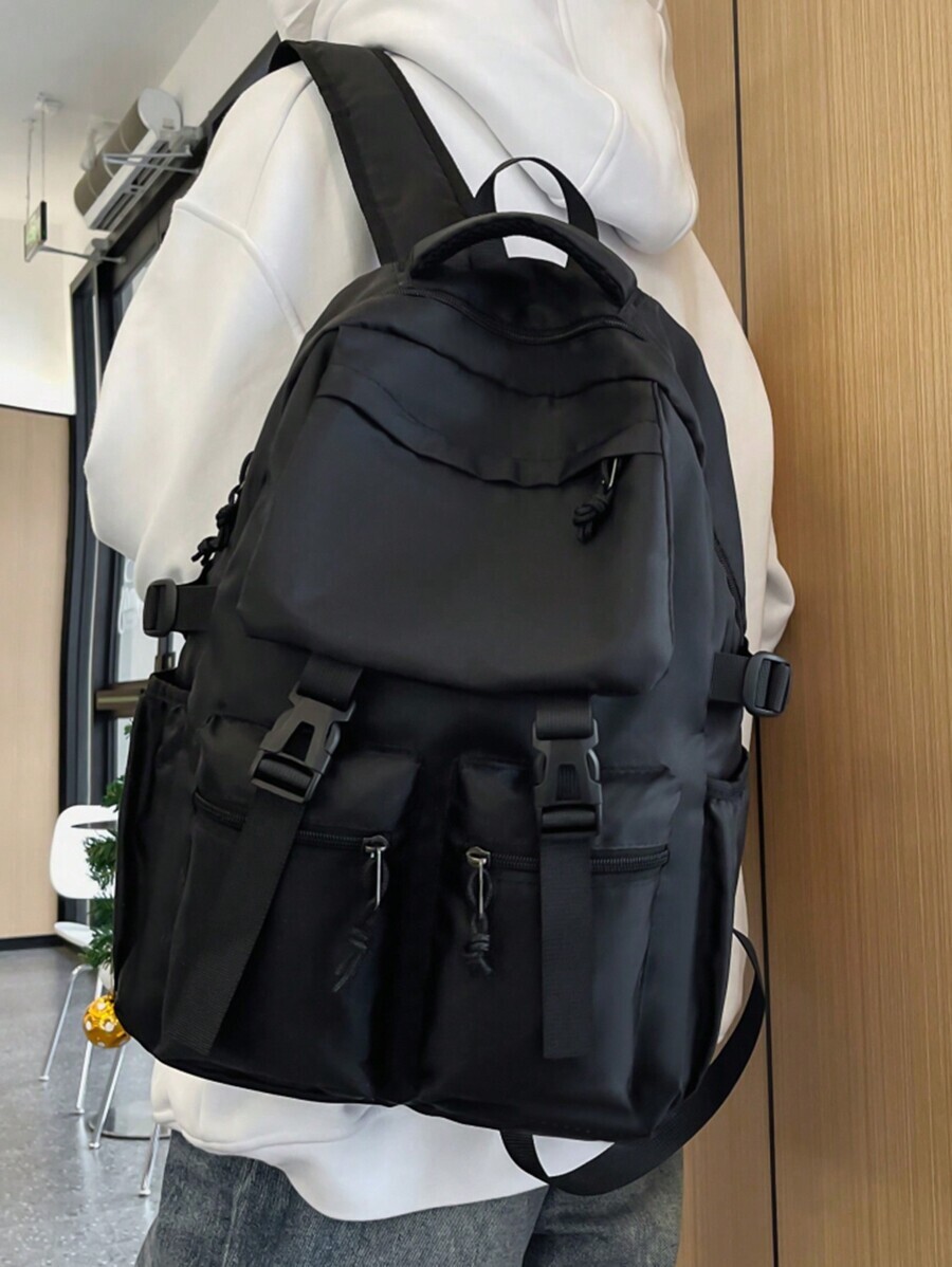 メンズ バッグ バックパック 男性用カジュアルトラベルバックパック、ラップトップ用の大容量、高校生に最適、無地のカラースクールバッ_画像6