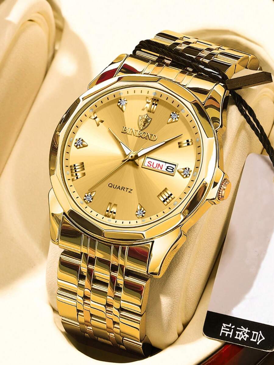 腕時計 メンズ クォーツ ビジネス 時計 アナログ メンズ腕時計 ステンレス ダイヤモンド付き ラグジュアリー_画像1
