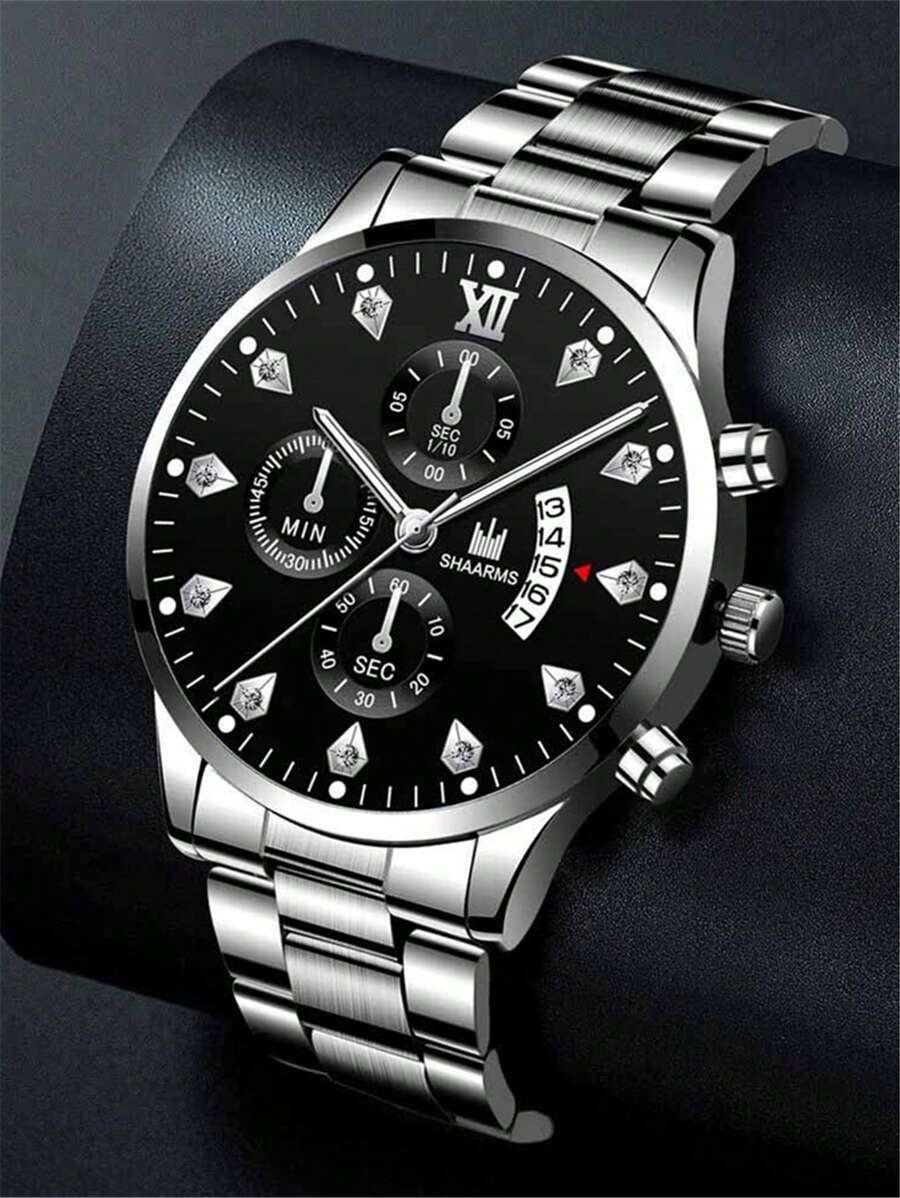 腕時計 メンズ クォーツ 男性用腕時計、ラウンドポインターデイト、クォーツ時計、ホリデー用_画像3