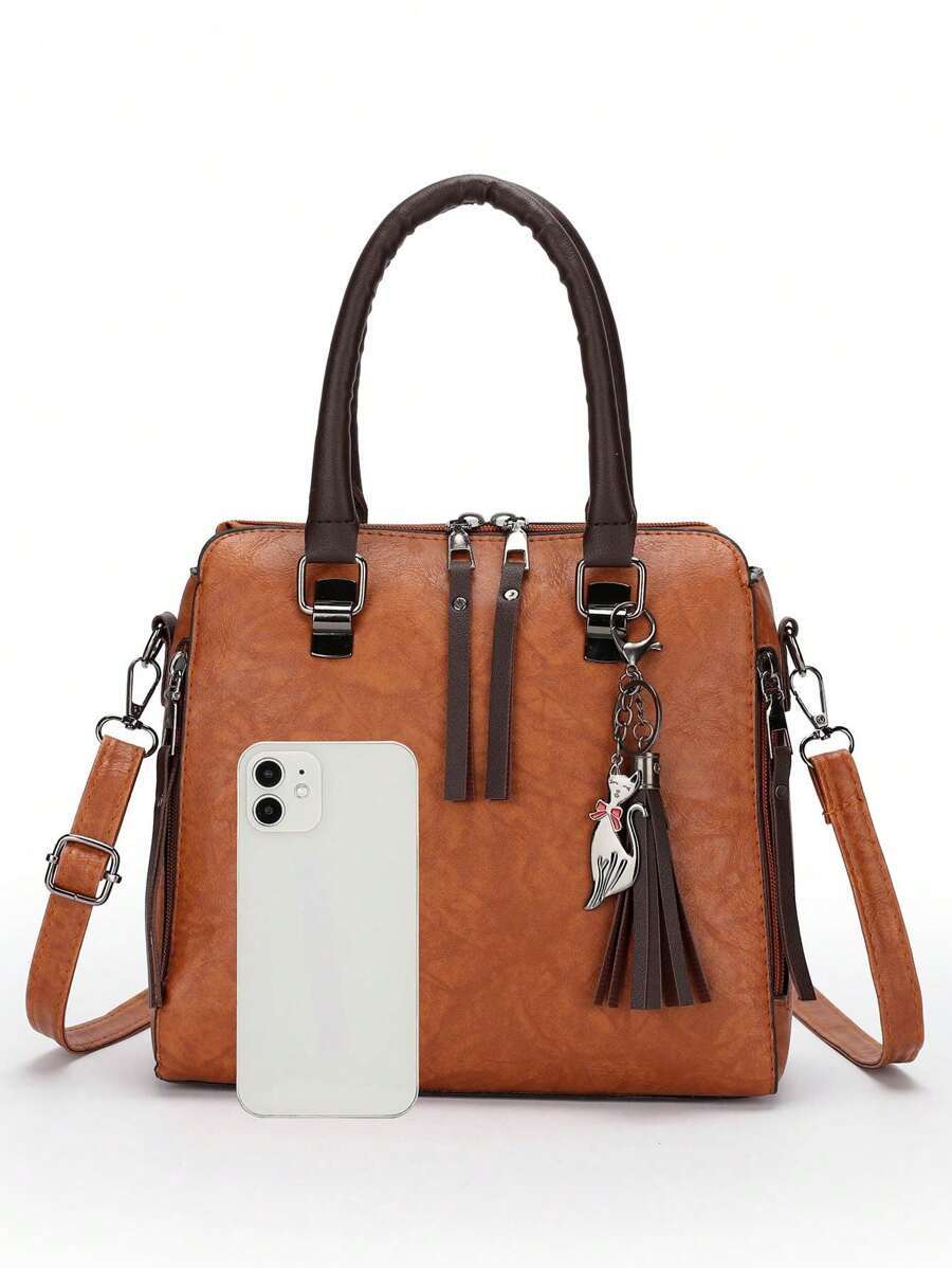 レディース バッグ セット 4個 レザー 結合された バッグセット 女性用 , 含む ハンドバッグ , ショルダーバッグ , クロ_画像2
