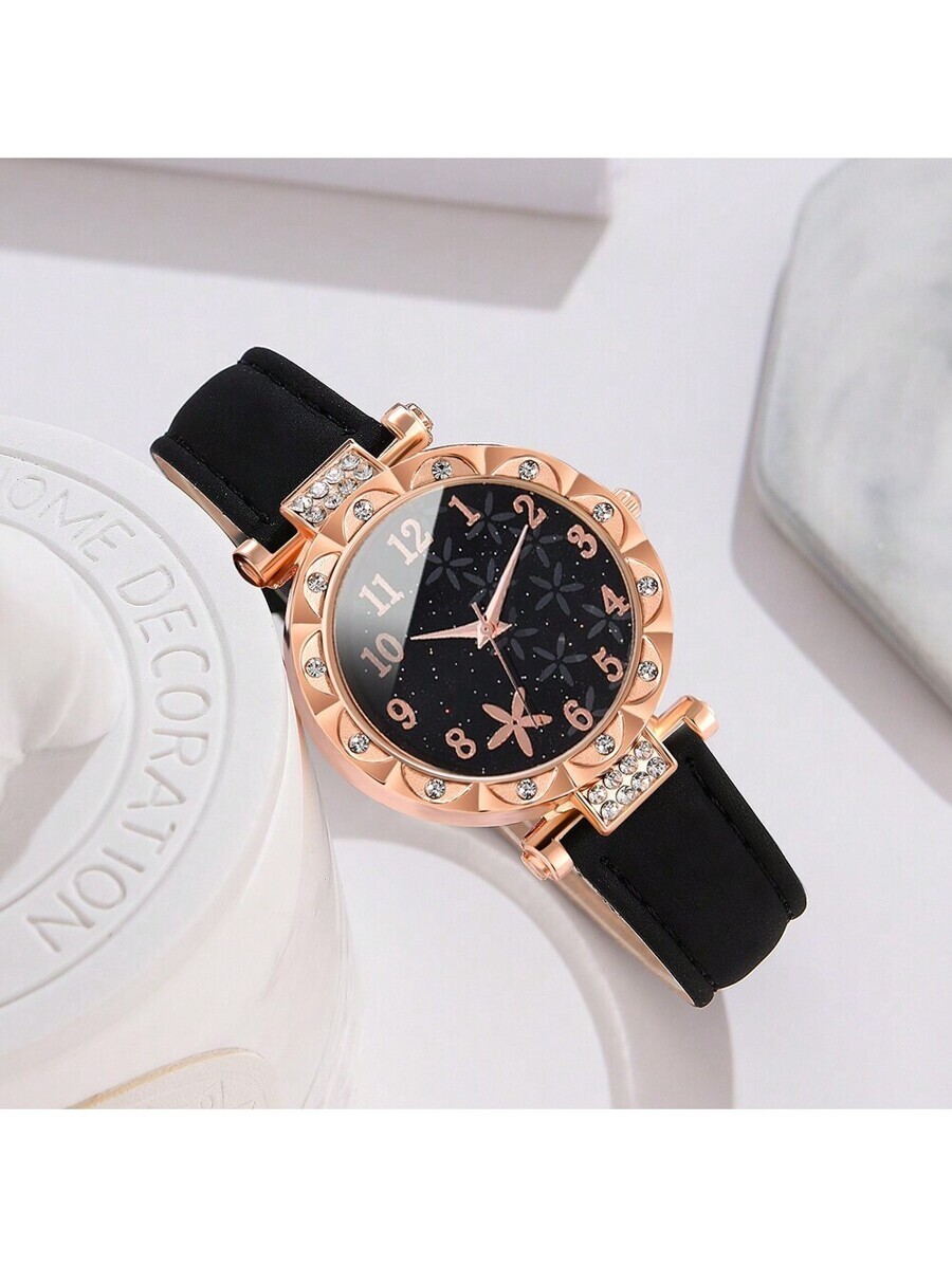 腕時計 レディース セット 女性用腕時計6本セット、革ベルト、蝶々ネックレス、蝶々ブレスレット、指輪、ピアス付き_画像3