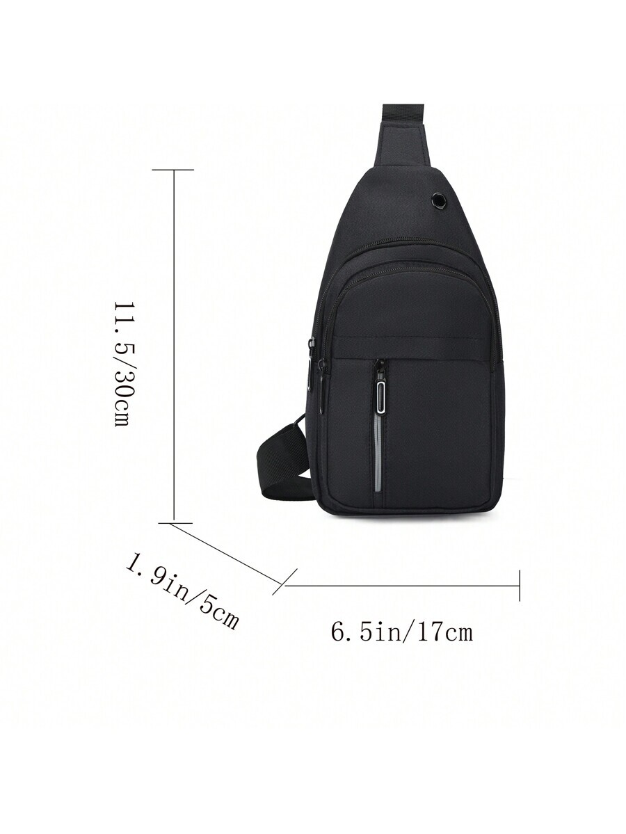 メンズ バッグ ショルダーパック 1個 ソリッドカラー チェストバッグ、多機能 ウエストポーチ、シンプルなクロスボディバッグ、男性_画像1