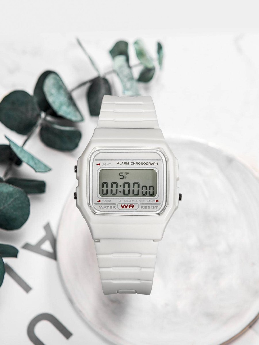 腕時計 レディース デジタル 乾電池搭載 ユニセックス スクエア電子式ウォッチ シンプルスポーツ製ウルトラ薄型 カジュアル カジュ_画像1