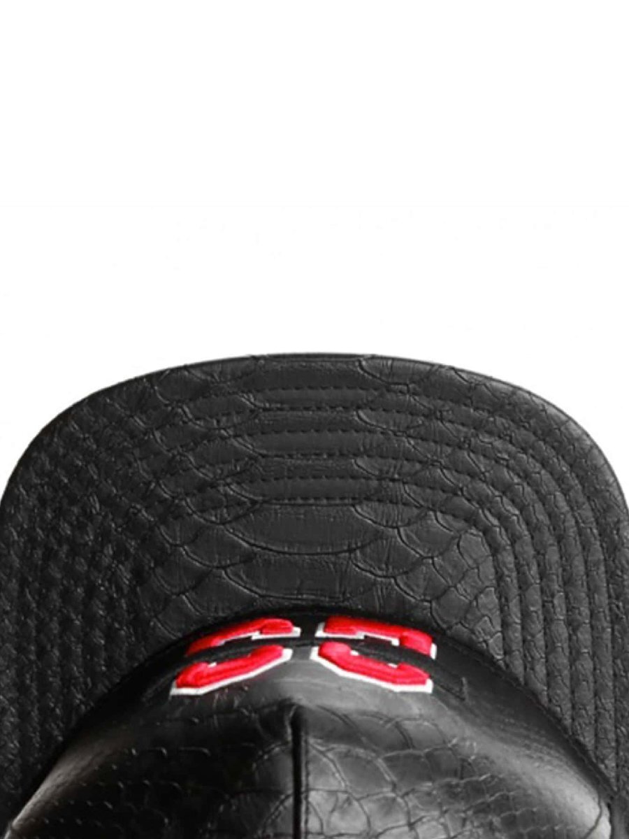 メンズ アクセサリー 帽子 ブラック レザー 23 スナップバックハット、ヒップホップヘッドウェア、大人用屋外用カジュアルサンベー_画像5