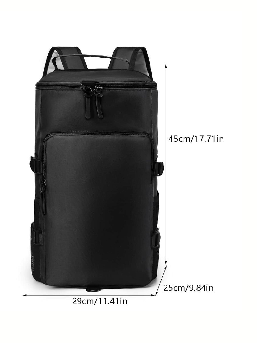 メンズ バッグ バックパック 1個 新しい無地のバックパック、大容量、カジュアルで多機能な旅行用アウトドアリュックサック、防水、ク_画像3
