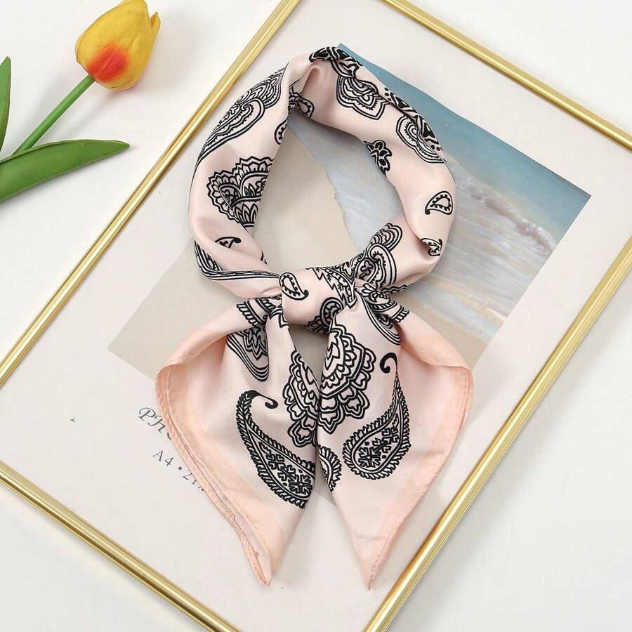 レディース アクセサリー スカーフorアクセサリー シンプルなプリントの55正方形スカーフ、新しい春の女性バンダナは、ウエストバン_画像2