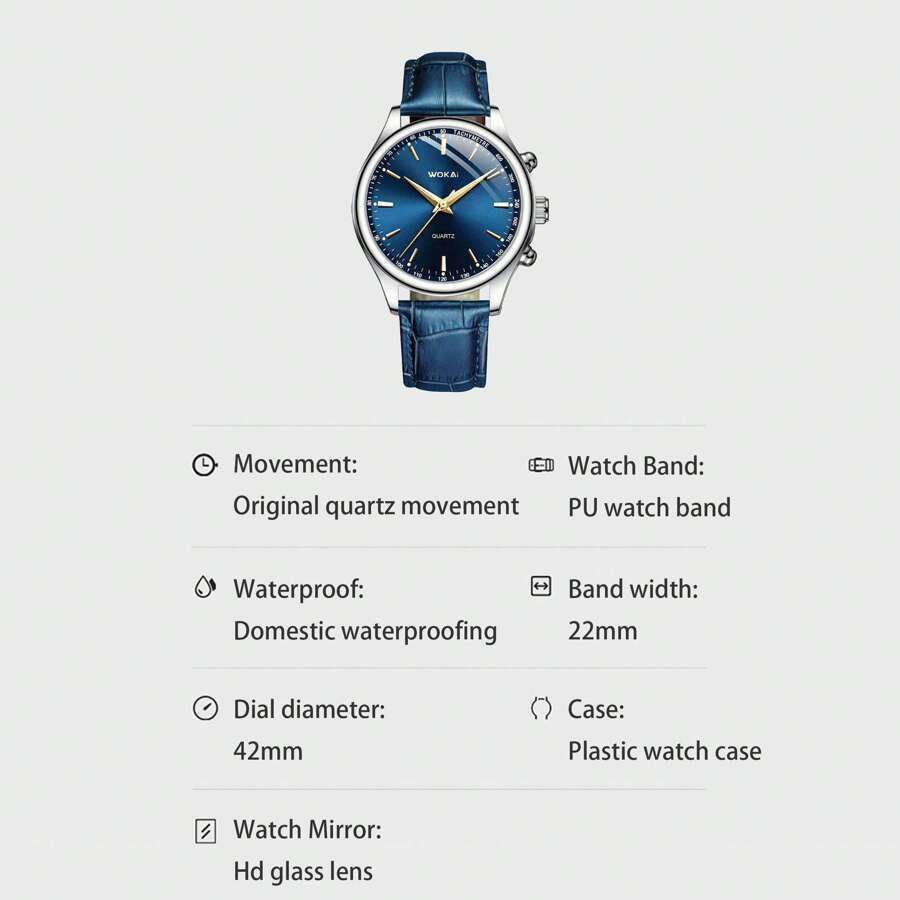 腕時計 メンズ クォーツ メンズビジネスクオーツウォッチ1本、ファッションカジュアルスポーツ腕時計、レザーストラップ、仕事、旅行、_画像2