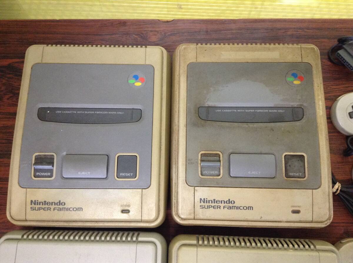Nintendo Super Famicom 4consoles 10controllers tested 任天堂 スーパーファミコン 本体4台 コントローラ10台 動作確認済 D786T_画像3