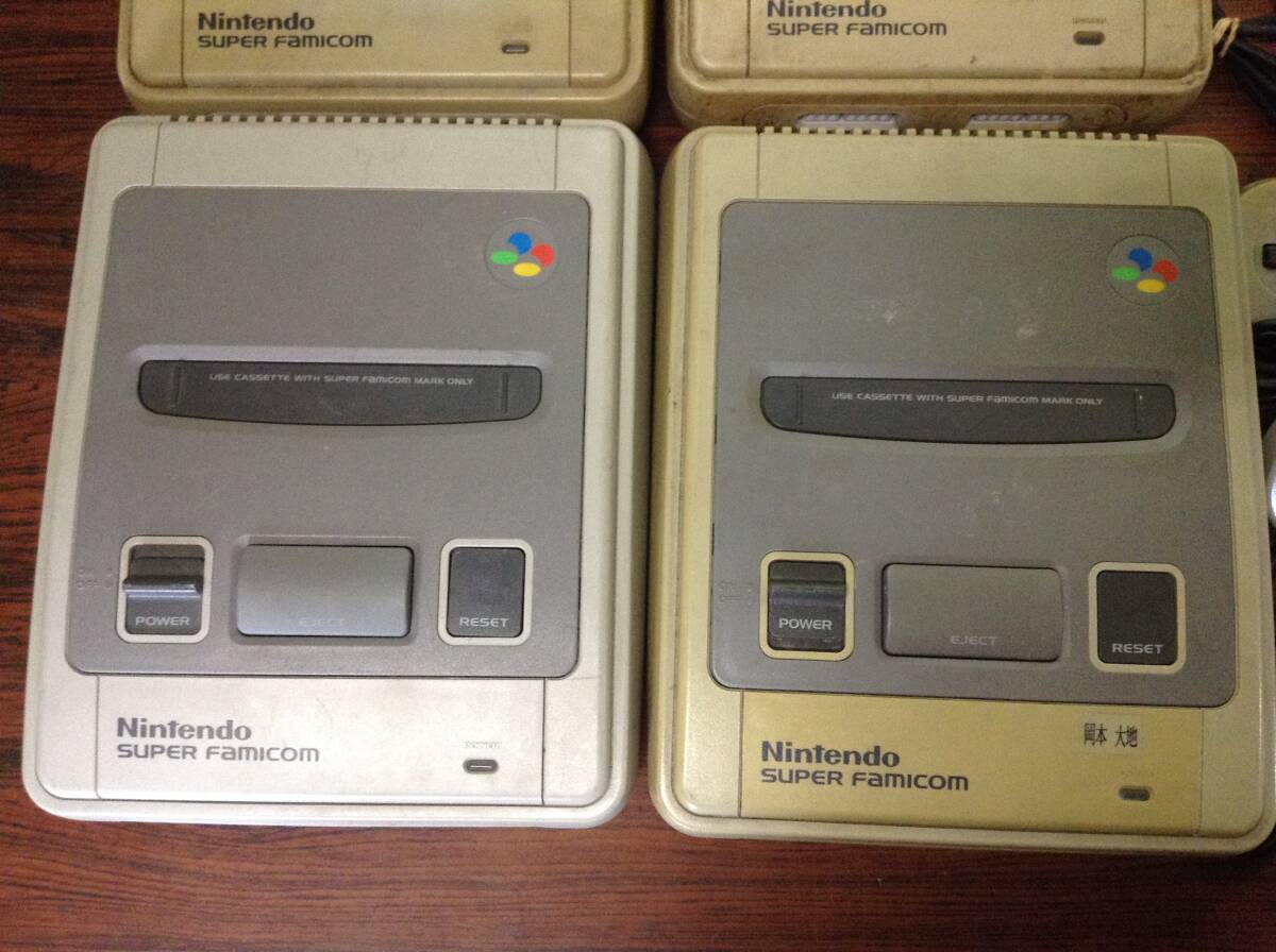 Nintendo Super Famicom 4consoles 10controllers tested 任天堂 スーパーファミコン 本体4台 コントローラ10台 動作確認済 D786T_画像4