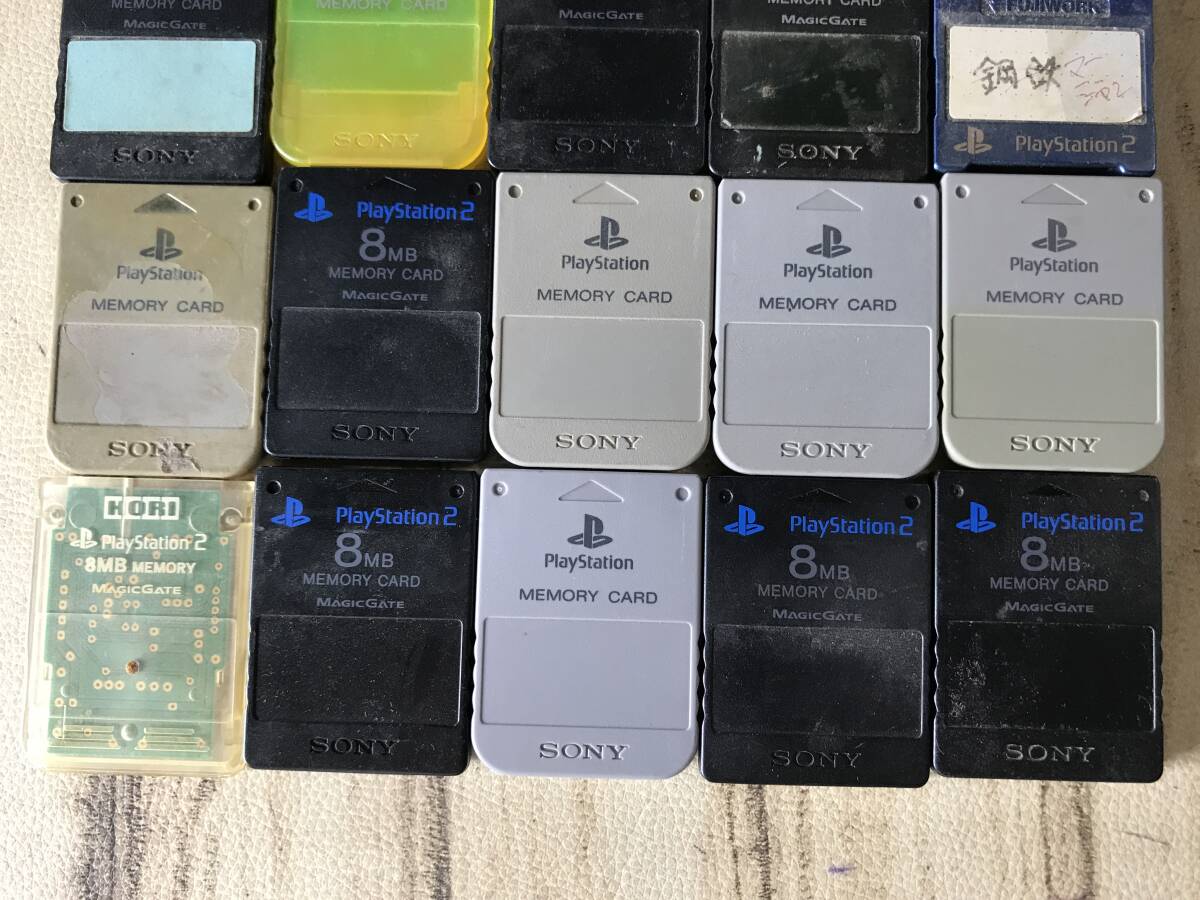 Playstation PS1 PS2 lots of 20 Sony Official Memory Cards etc. tested PS1 PS2 карта памяти итого 20 шт. комплект суммировать рабочее состояние подтверждено D711