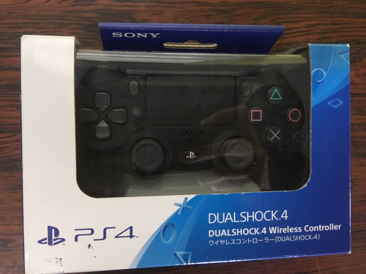 Sony Cuh-Zct2J Jet Black With Smartphone Holder tested PS4 ワイヤレスコントローラー DUALSHOCK4 ジェット・ブラック 美品 D761_画像1