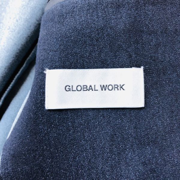 グローバルワーク　GLOBAL WORK スーツ　セットアップ　テーラードジャケット　インディゴ　XL センターベンド　デニム　ストレッチ_画像3