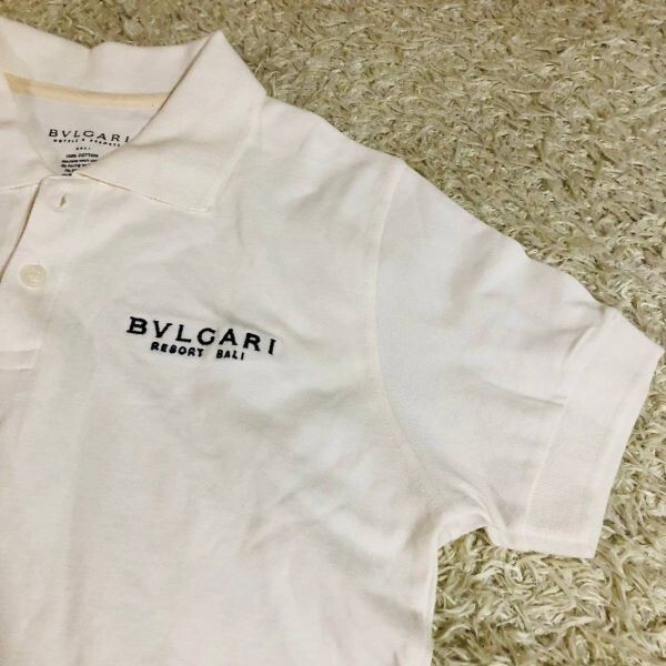 ブルガリリゾートバリ　BVLGARI RESORT BALI　ポロシャツ　半袖　ホワイト　白　L　コットン　綿　カットソー　レディース_画像3