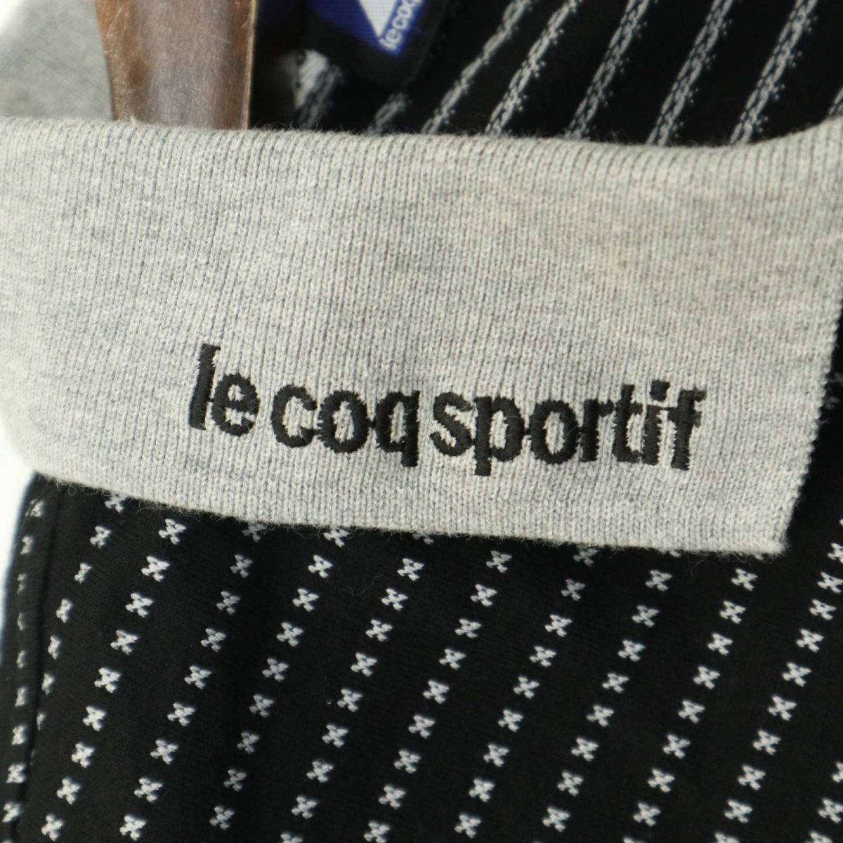 le coq sportif GOLF ルコック スポルティフ ゴルフ 春夏 ロゴ刺繍★ 半袖 ポロシャツ Sz.L　メンズ 黒　A4T04756_4#A_画像6