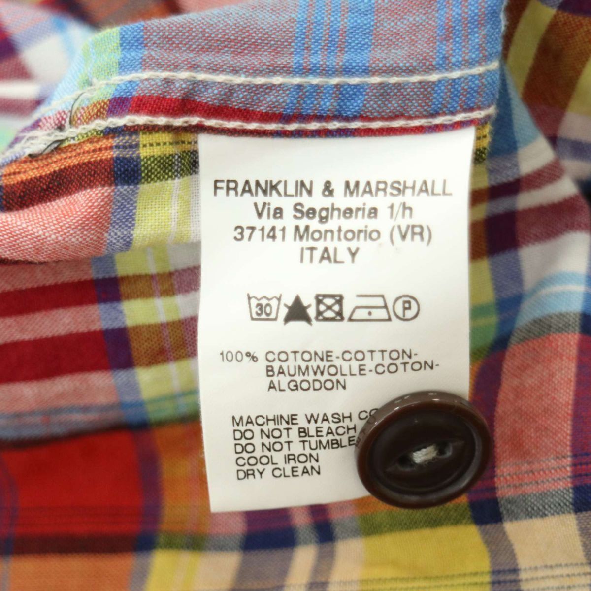 Franklin & Marshall Frank Lynn & Marshall spring summer SLIM FIT* short sleeves Work check shirt Sz.S men's A4T04939_5#A