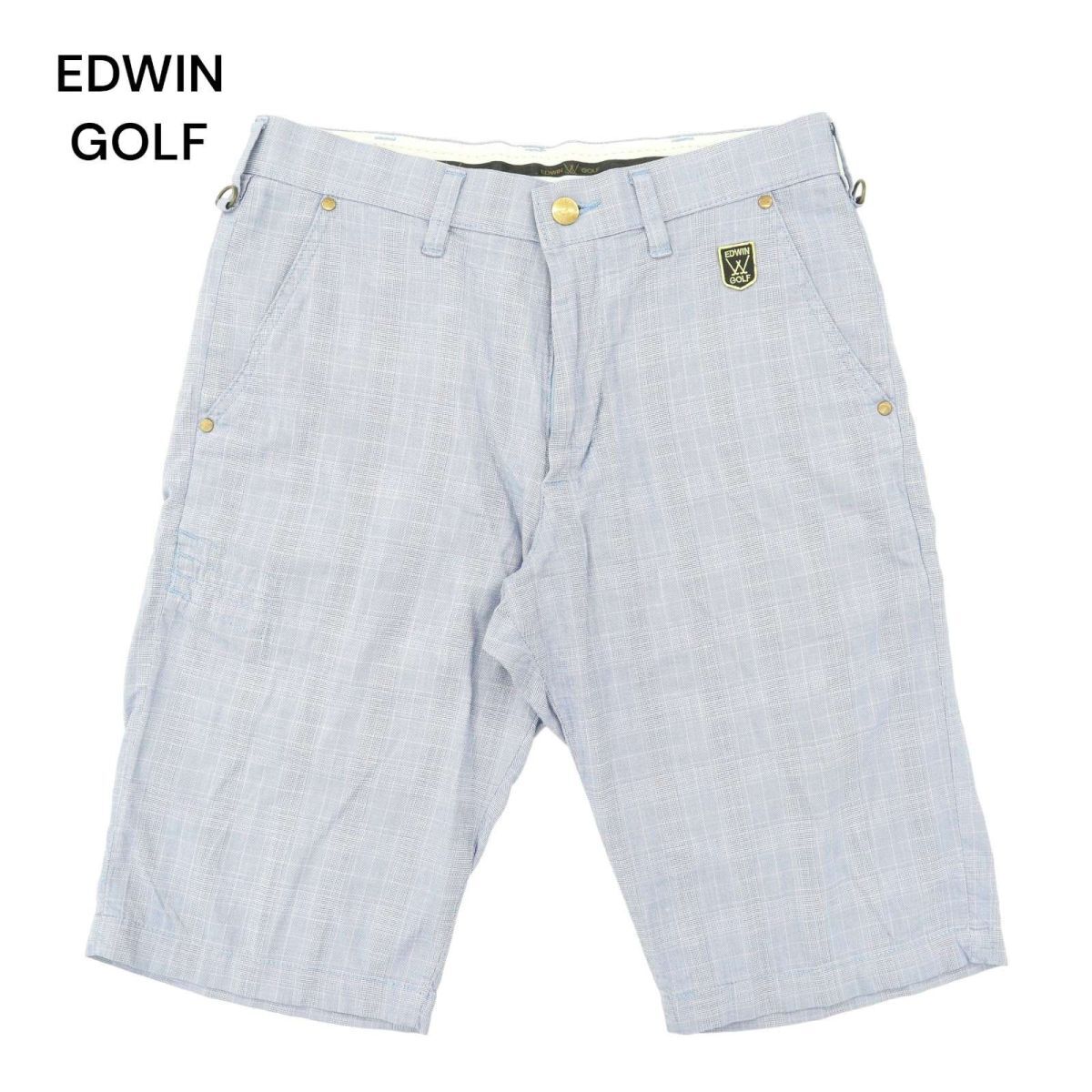 EDWIN GOLF エドウィン ゴルフ 春夏 KG5993 チェック★ ストレッチ スラックス ショート パンツ Sz.S　メンズ　A4B02342_5#P_画像1