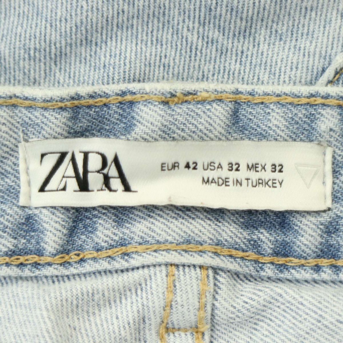 ZARA ザラ マン 現行タグ★ 通年 ウォッシュ加工 スリム テーパード デニム パンツ ジーンズ Sz.32　メンズ　A4B02403_5#R_画像7