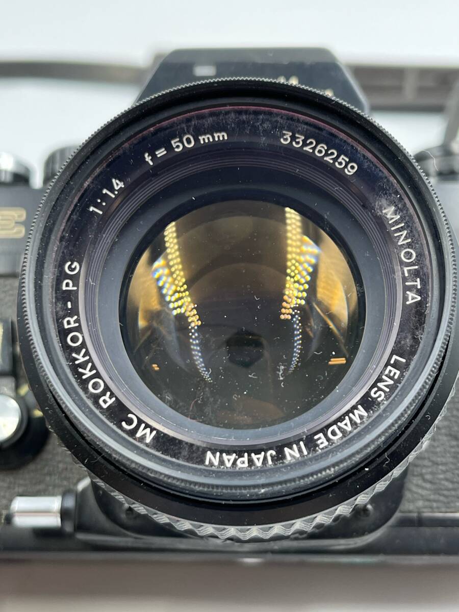 minolta XE カメラ MC ROKKOR-PG 1:14 f=50mm 望遠 レンズ MC TELE ROKKOR 1:3.5 200mm National ナショナル PE-250S ストロボ E675の画像3