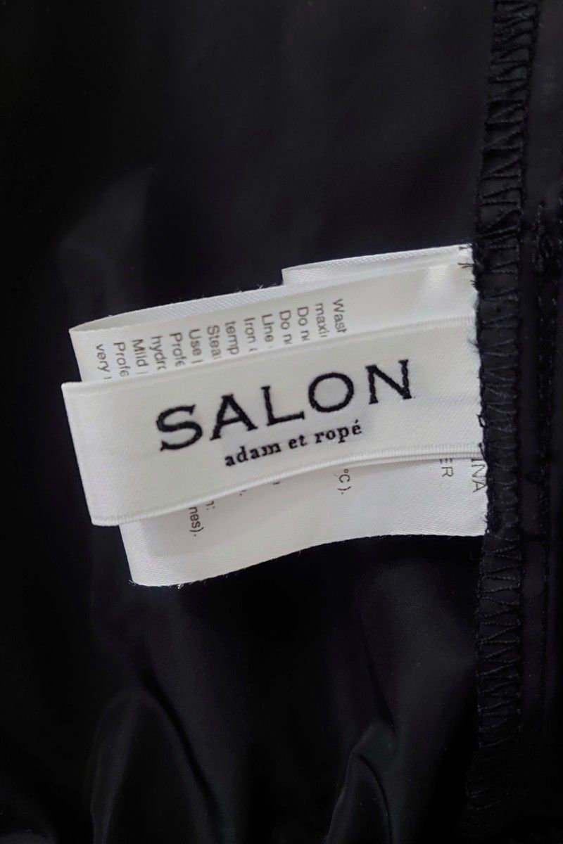 【24SS】SALON adam et rope’ミリタリーノーカラーショートブルゾン 黒ブラック ナイロンジャケット