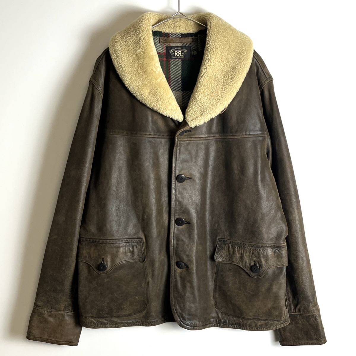 【希少】RRL SHEARING LEATHER JACKET シアリングレザー_画像1