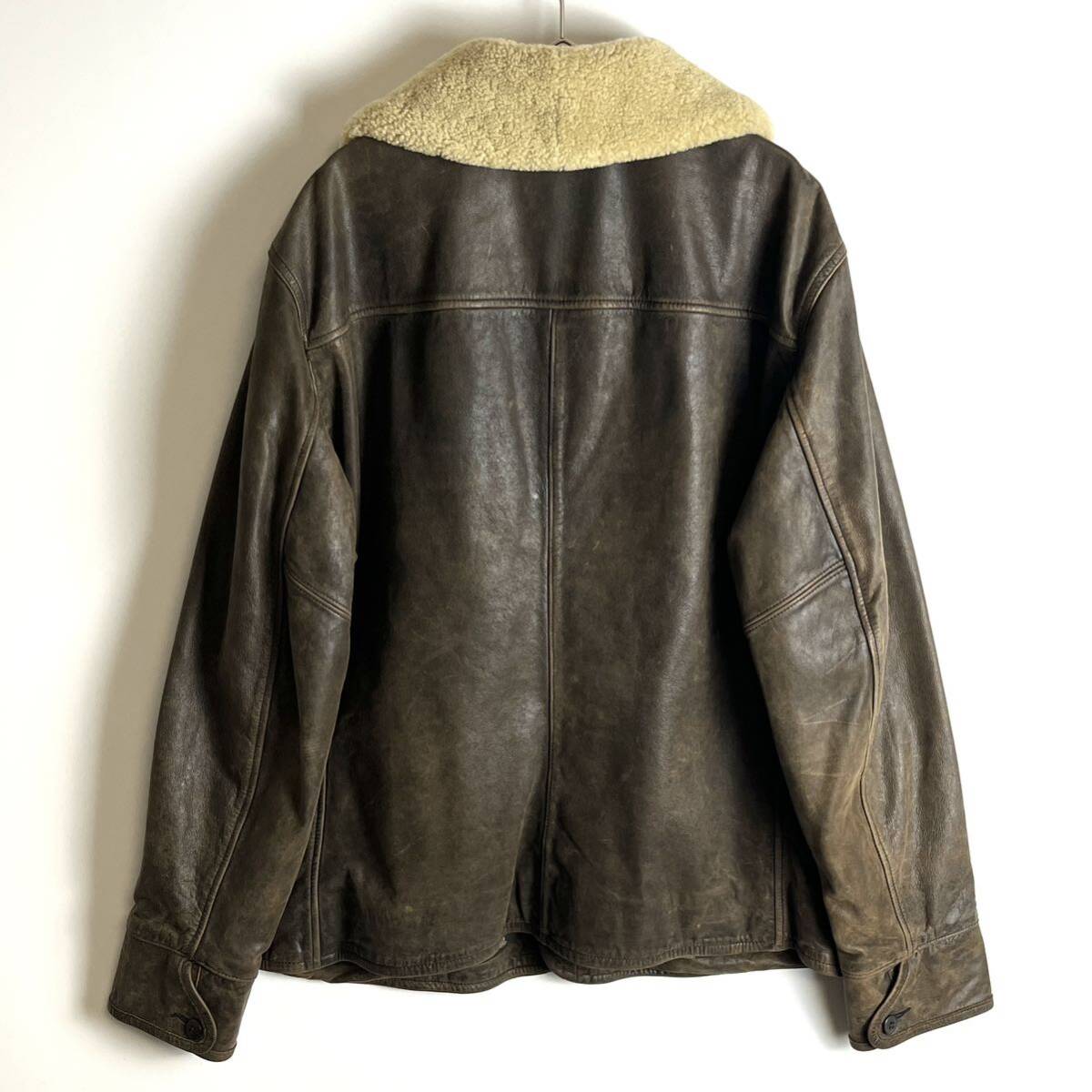 【希少】RRL SHEARING LEATHER JACKET シアリングレザー_画像2