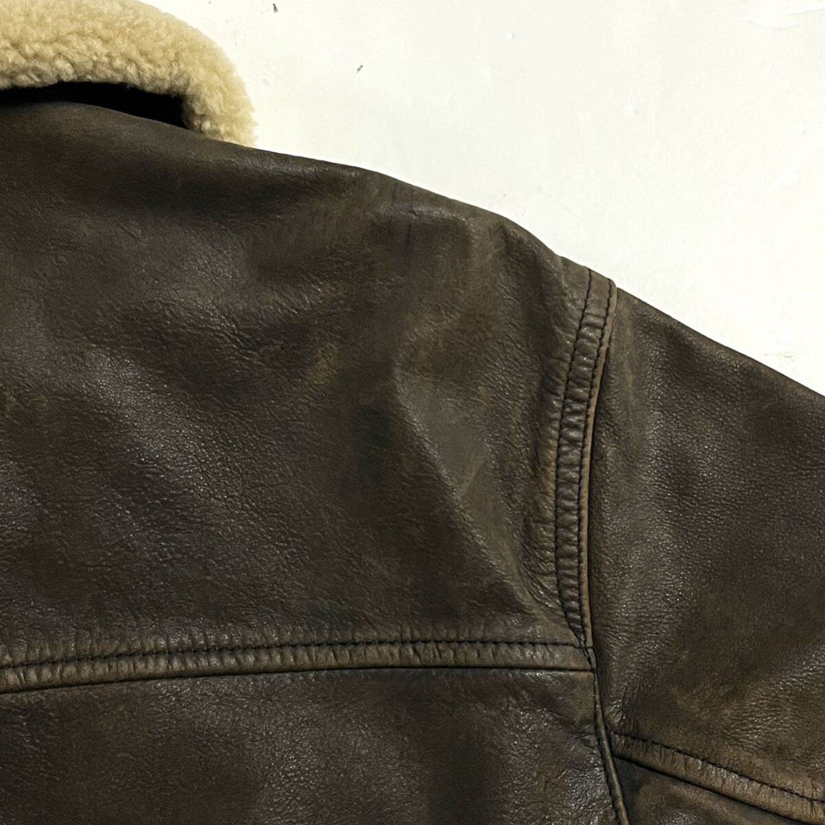 【希少】RRL SHEARING LEATHER JACKET シアリングレザー_画像8