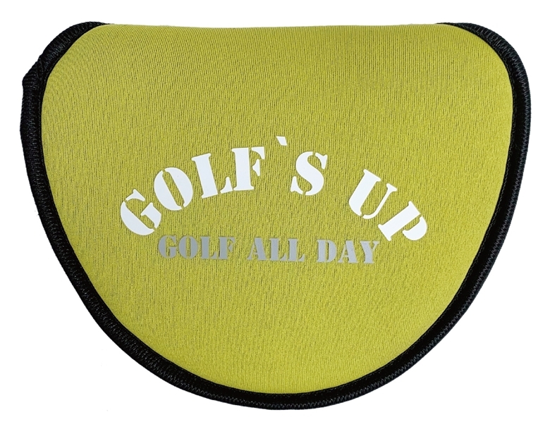 ☆M①オークション♪【GOLF`S UP】ゴルフズ アップ 【イエロー：ネオプレーン素材】オーバーサイズ マレット型パター用ヘッドカバーの画像2