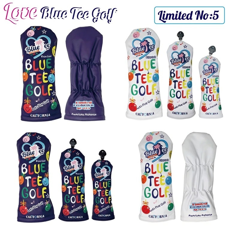 ◎ 送料無料オークション【UT・ホワイト】ブルーティーゴルフ 【限定生産品：ラブ-Blue Tee Golf】 ユーティリティ用カバーBLUE TEE GOLF _画像4