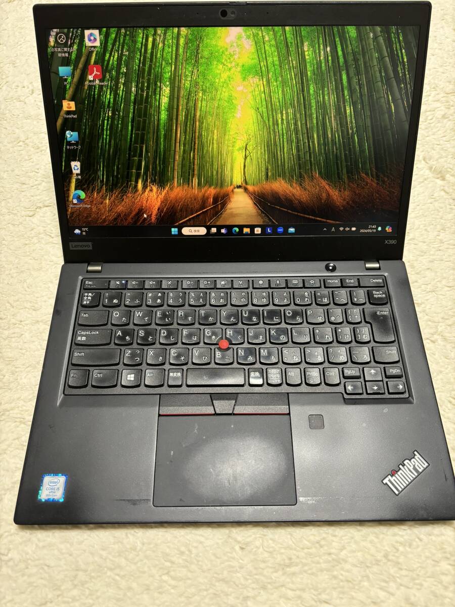 第8世代☆Thinkpad X390 20Q1-S5DK00☆高解像度☆Core i5 1.60GHz/8GB/SSD256GB/無線/Bluetooth/カメラ/Office2021/Win11/13.3inch_画像1