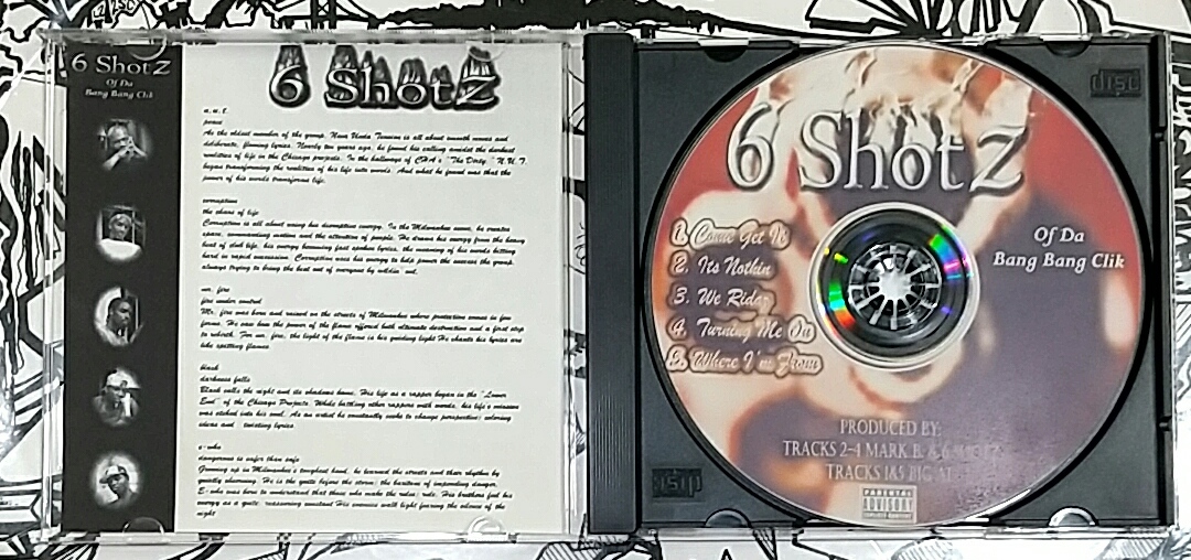 (CD) 6 Shotz － Its Nothing / G-rap / G-luv / Gangsta / Gラップ / ギャングスタ / ウェッサイ / HIPHOP / ヒップホップ_画像3