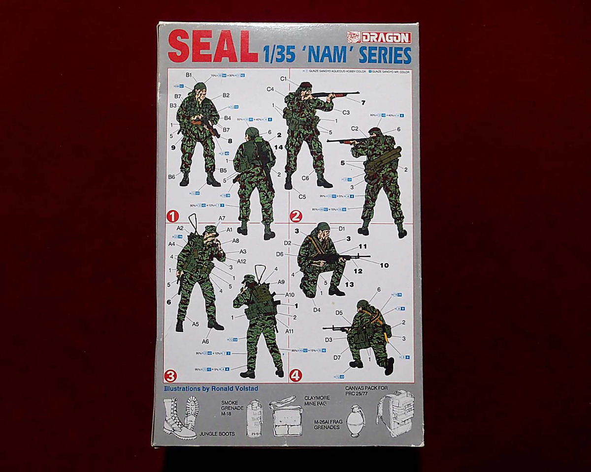 ★ドラゴン(3302) 1/35 アメリカ海軍 特殊部隊 シール SEAL(4体入)ベトナム戦争(定形外300円他)_画像2