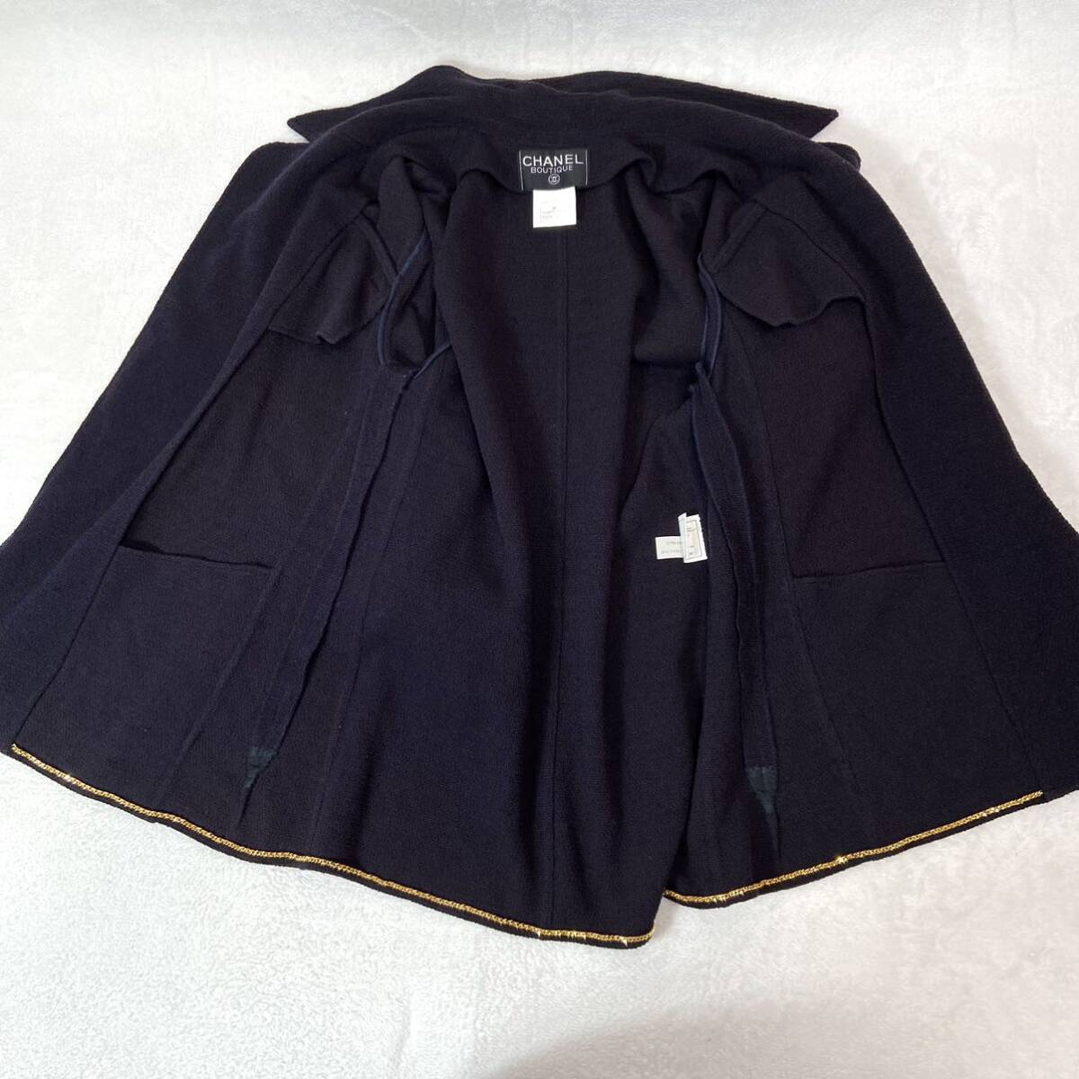 95A 1995年制　☆希少?美品☆ CHANEL シャネル　ヴィンテージ品　ココマークボタン　チェーン付き　ジャケット　コート　羽織り　38サイズ