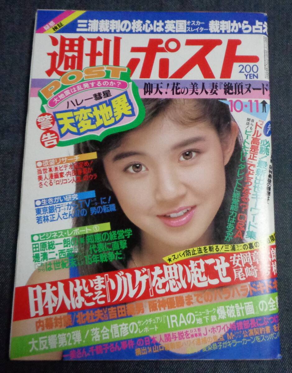 ☆週刊ポスト 通巻821号 1985年10月11日号 表紙:太田貴子 花の美 ☆週刊ポスト 通巻821号 1985年10月11日号 表紙:太田貴子 花の美