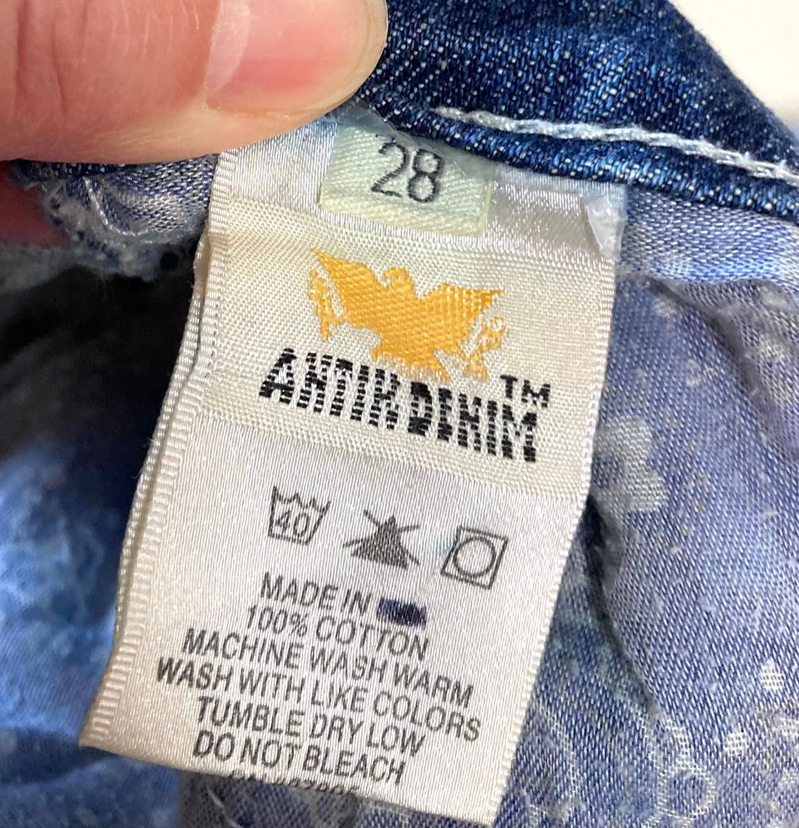 ANTIK DENIM （アンティークデニム）、デニムパンツ、刺繍、サイズ28