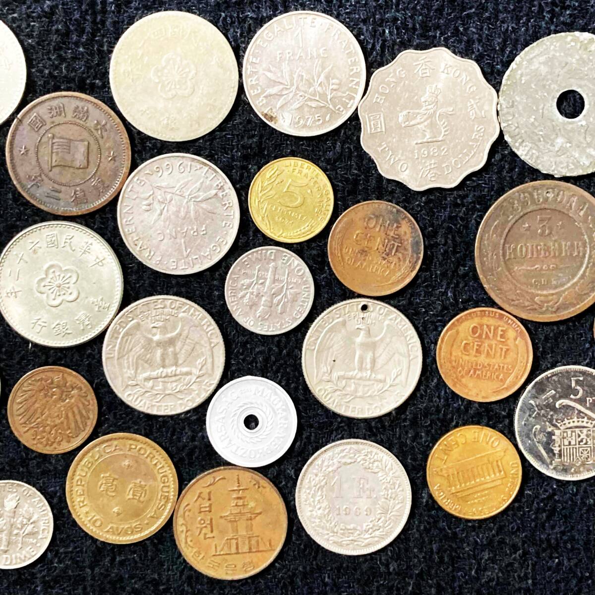 海外古銭 雑銭 硬貨 外貨 外国銭 中国 韓国 アメリカ など 海外 色々 32点 まとめて_画像7