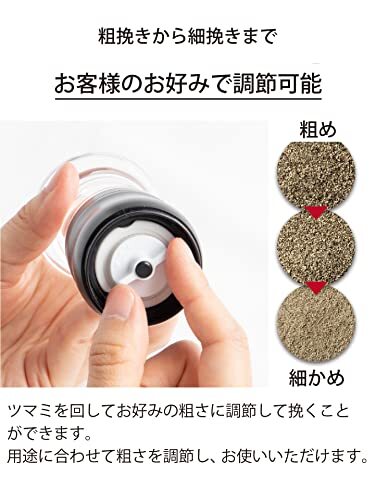 京セラ ミル 90ml セラミック ソルト&ペッパー 結晶塩 岩塩 胡椒 スパイス 山椒 調味料入れ 粗さ調節 分解洗浄_画像4